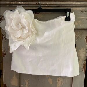 Elegant White Floral Women's Skirt